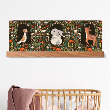 Boho Floral de Woodland Animal Triptych