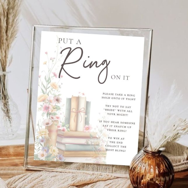 Póster Boho floral del libro de cuentos "Pon un anillo en (Subido por el creador)