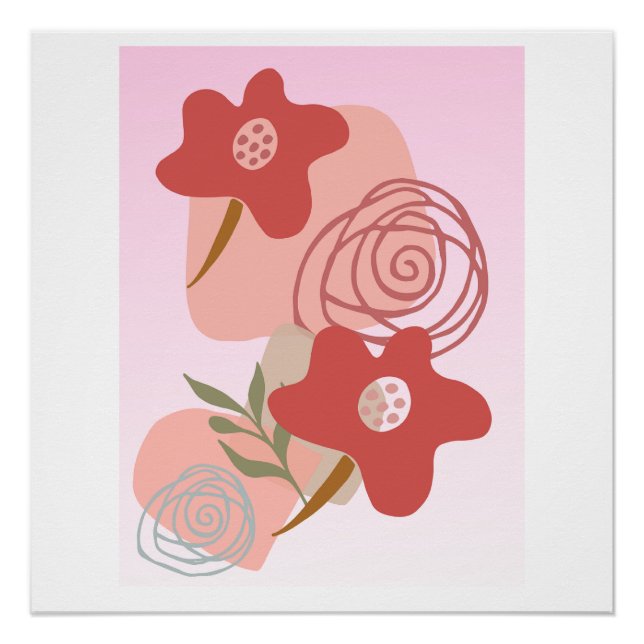 Póster Boho floral flotante (Anverso)
