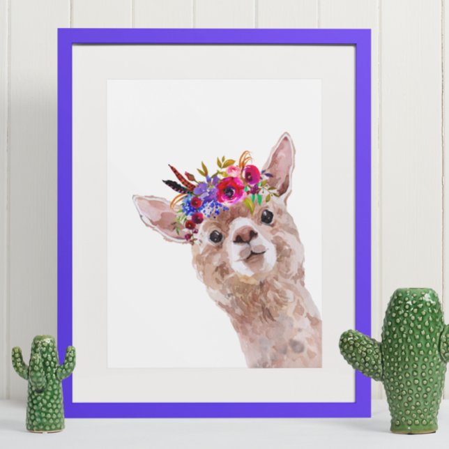 Póster Boho Floral Llama Alpaca Guardería Infantil (Subido por el creador)