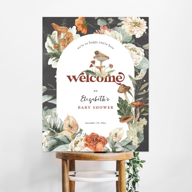 Póster Boho Floral Mushroom | Firma de bienvenida de Baby (Subido por el creador)