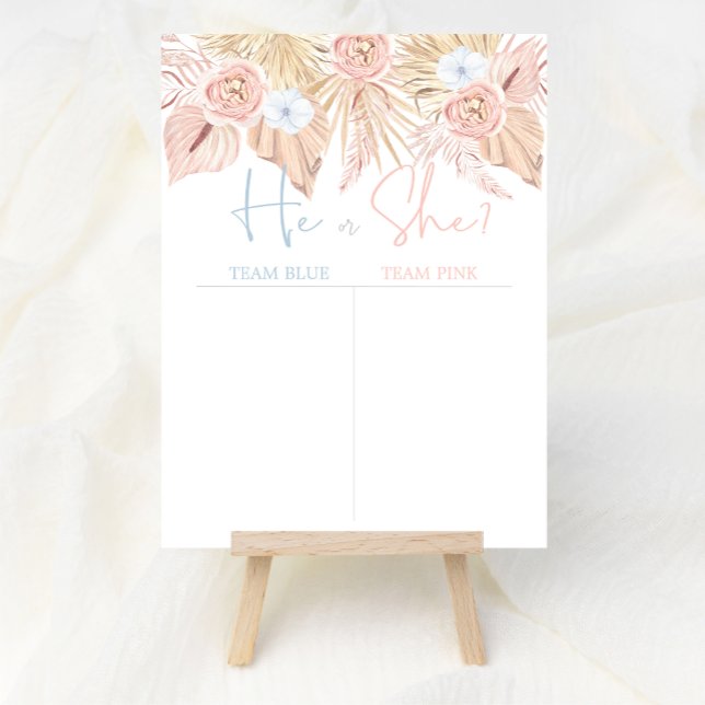 Póster Boho Floral Pampas Grass Baby Gender Revote Votaci (Subido por el creador)