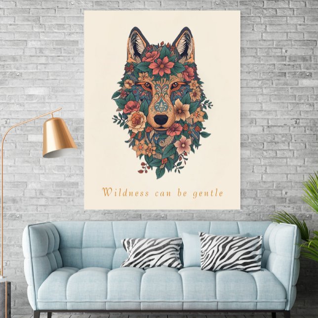 Póster Boho Floral Wolf Wall Art Poster (Subido por el creador)