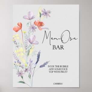 Póster Boho Flores Silvestres \ bar Mom-osa