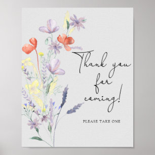 Póster Boho Flores Silvestres \ Gracias por venir