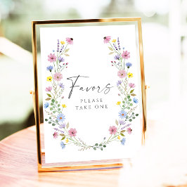 Póster Boho Garden La boda de las flores silvestres favor