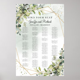 Póster Boho Greenery Foliage Eucalyptus Gold Seings