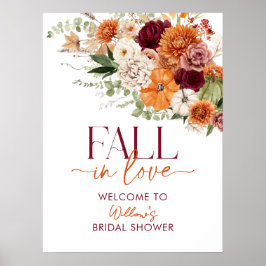 Póster Boho Harvest Fall Bridal Shower Poster de bienveni
