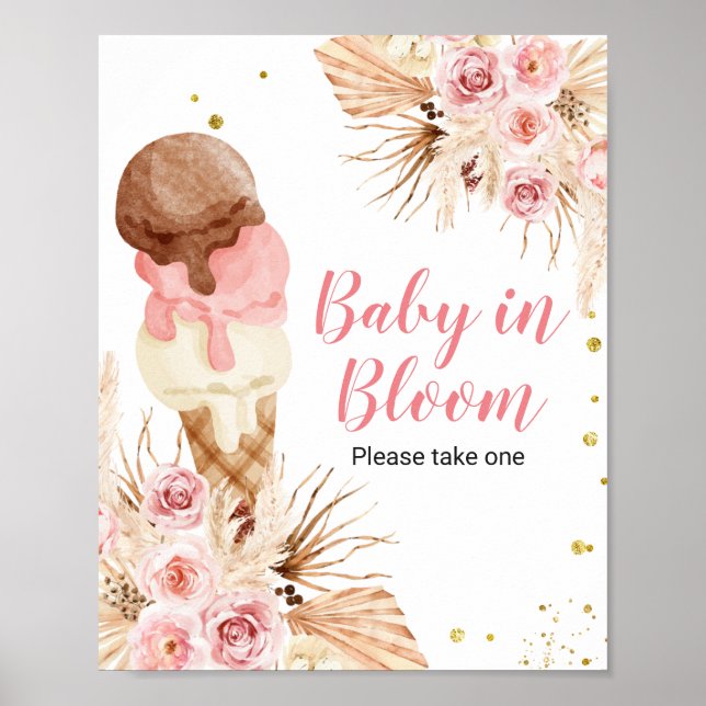 Póster Boho helado Flor Baby In Bloom Signo (Frente)