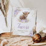 Póster Boho Highland Cow Purple Birthday favorece al Rótu<br><div class="desc">Con una linda vaca de las tierras altas, hierba boho pampas y flores moradas suaves, este diseño es perfecto para los amantes de la mezcla de estilos bohemio y de granja, con un toque de estilo suroeste. Los tonos tierra y los elementos naturales de este diseño le dan a su...</div>