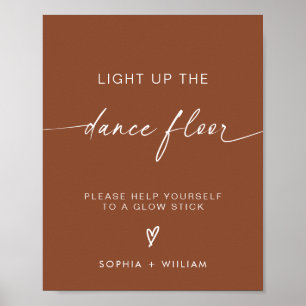 Póster Boho ilumina el piso de baile Rótulo Glow Sticks