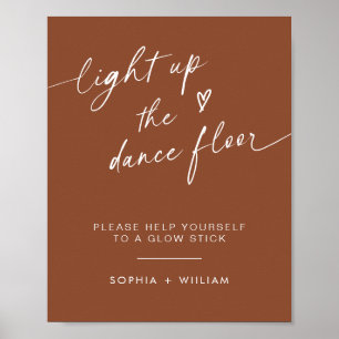 Póster Boho ilumina el piso de baile   Rótulo Glow Sticks
