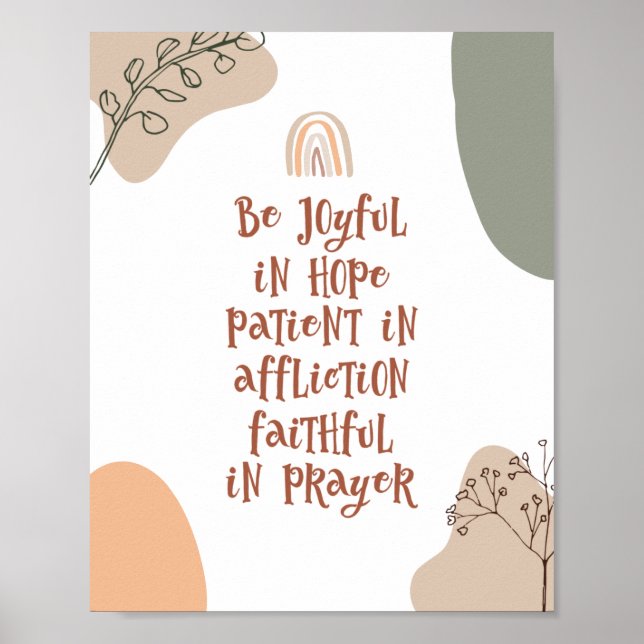 Póster Boho Inspiradora Biblia cristiana contra arcoiris (Frente)