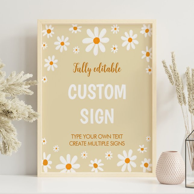 Póster Boho Light Daisy Primer Rótulo Personalizado de cu (Subido por el creador)