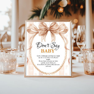 Póster Boho lindo pie no digas bebé señuelo Shower