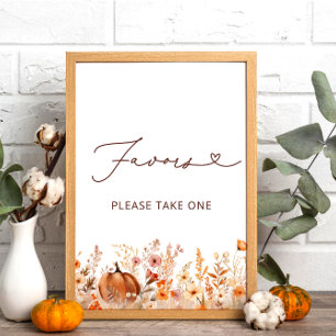 Póster Boho Little Calabaza Cae Los Favores De Las Flores