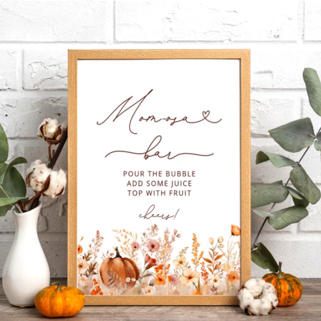 Póster Boho Little Pumpkin Fall Wildflowers Momosa Bar (Subido por el creador)