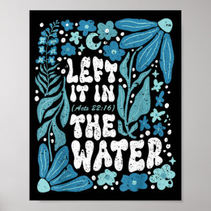 Póster Boho Lo Dejó En El Agua Bautismo Cristiano Bautiza
