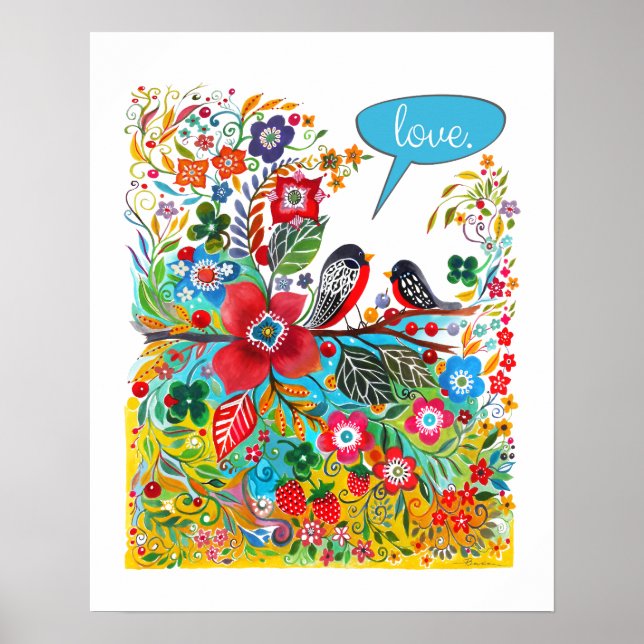 Póster Boho Love Birds (Frente)