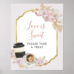 Póster Boho Love is Brewing Bridal Shower Love is Sweet P