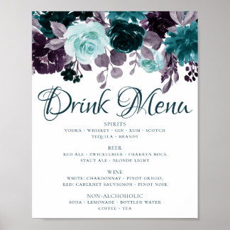 Póster Boho Malhumorado | Guirnalda Floral Teal Elección 