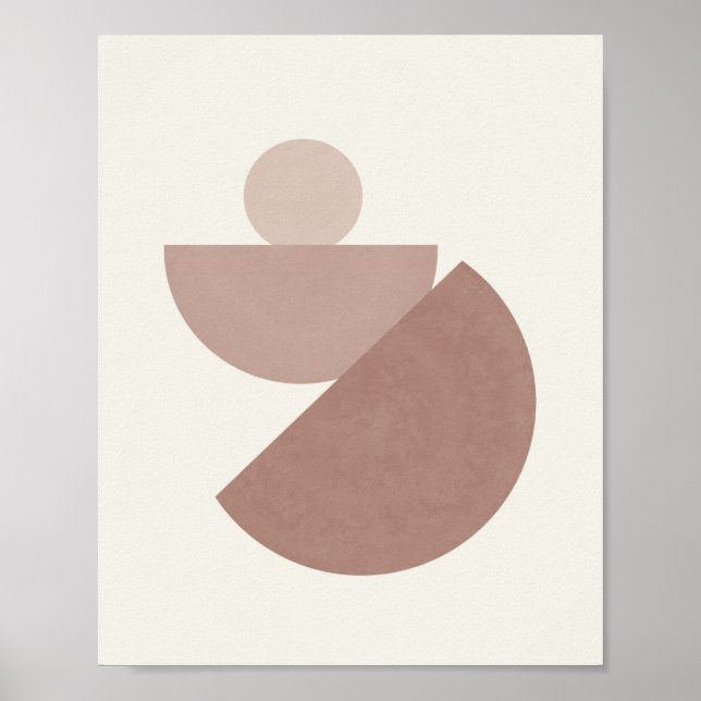 Póster Boho Mid Century blanda rosa y beige (Frente)