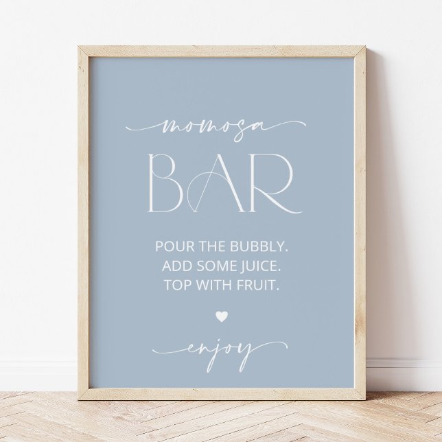 Póster Boho Mínimo, Moderno, Azul Dusto, Bar Momosa (Subido por el creador)