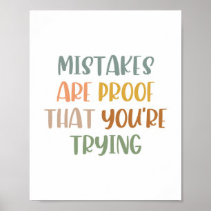 Póster Boho mistakes are proof that you are trying Poster