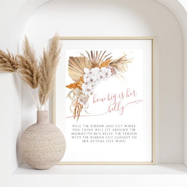 Póster Boho Moda Baby Shower Qué Grande Es Su Juego Belly (Subido por el creador)