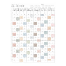 Boho Moda Large 2024 Wall Calendar (Vertical)