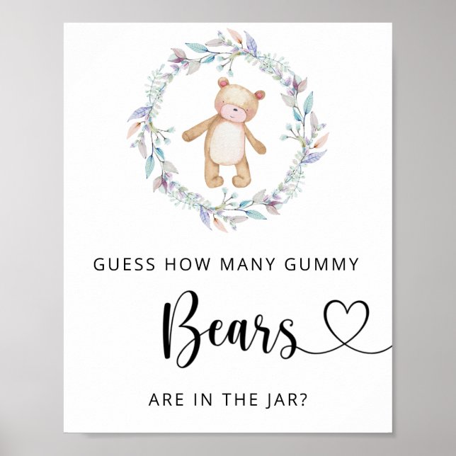 Póster Boho moda pequeño oso adivina cuántos osos de GUMM (Frente)