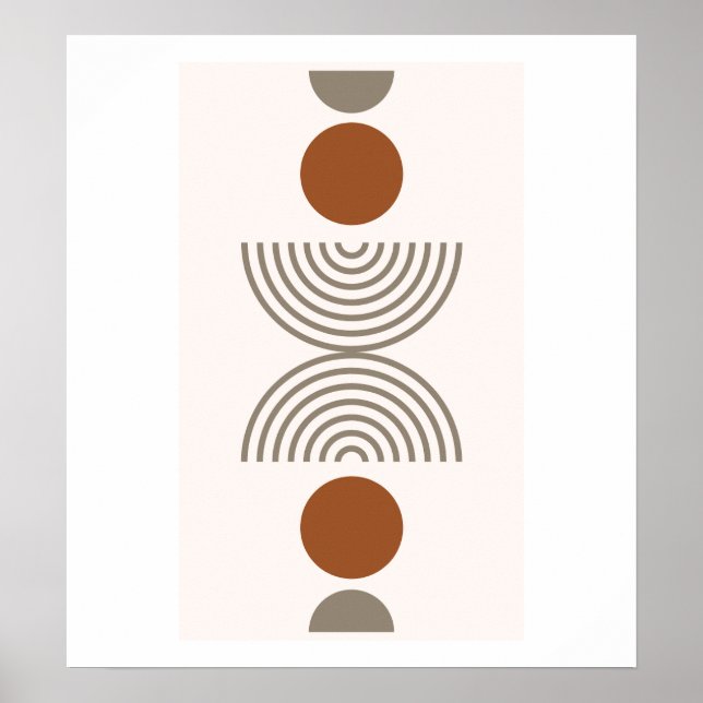Póster Boho Modern Abstract Geometric Botanical Art (Frente)