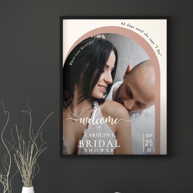 Póster Boho Modern Arch Photo Bridal Shower Welcome (Subido por el creador)