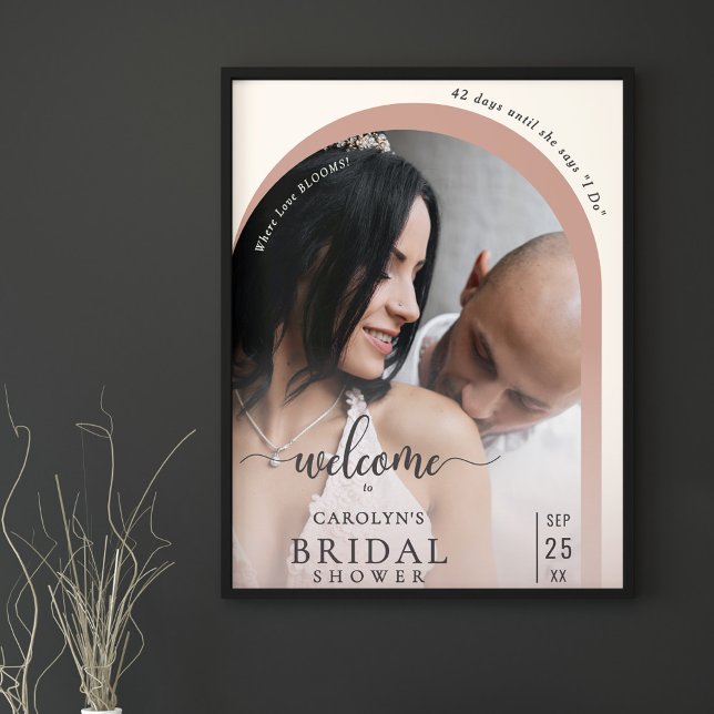 Póster Boho Modern Arch Photo Bridal Shower Welcome (Subido por el creador)