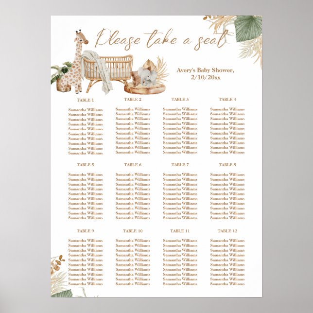 Póster Boho Modern Gender Neutral Baby Shower (Frente)