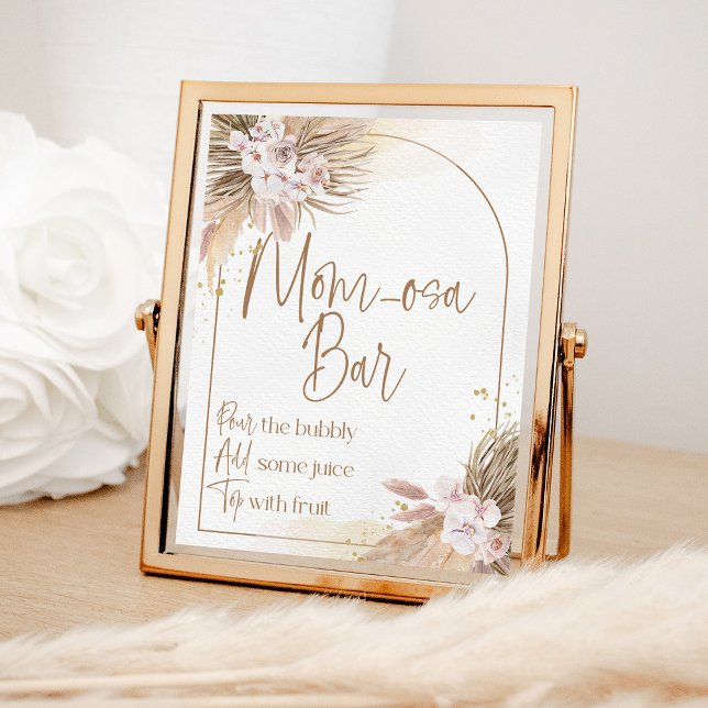Póster Boho Momosa Bar Pampas Grass Baby Shower Rótulo (Subido por el creador)