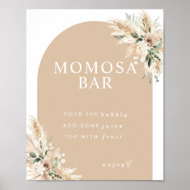 Póster Boho Momosa Beige Pampas Poster de Grass Bar