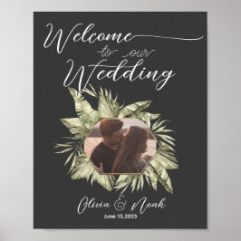 Póster Boho Moody Sage Boda Poster de bienvenida