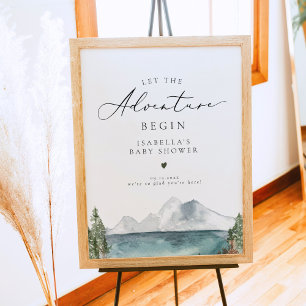 Póster Boho Mountain Lake Adventure Baby Shower
