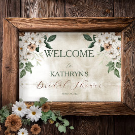 Póster Boho Muted Fall Floral Bridal Shower