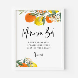 Póster Boho Naranja Botánico y Lemon Mimosa Bar