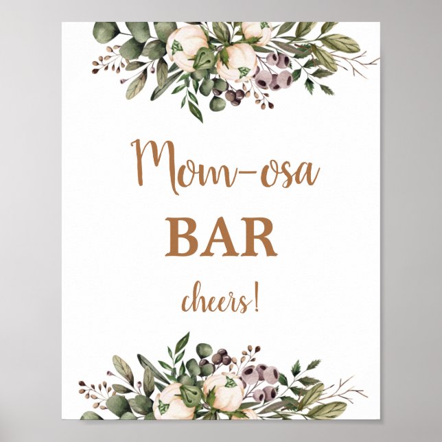 Póster Boho Nursery Baby Shower Momosa Bar (Frente)