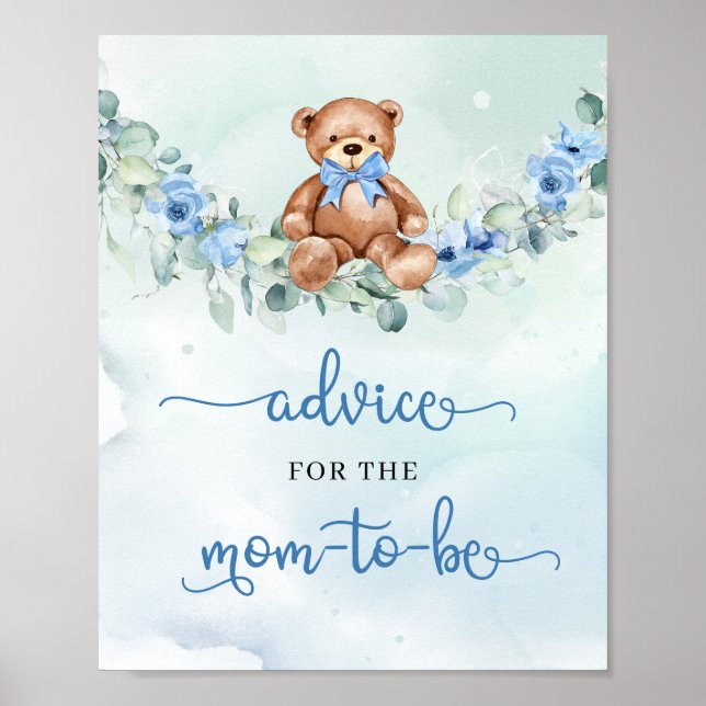 Póster Boho osito de peluche con flores Consejos para la  (Frente)