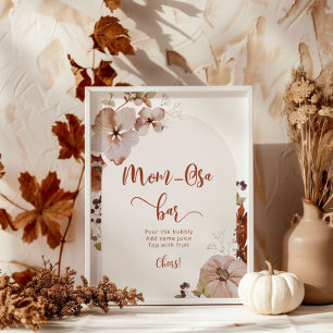 Póster Boho otoño calabaza mamá-osa bar poster