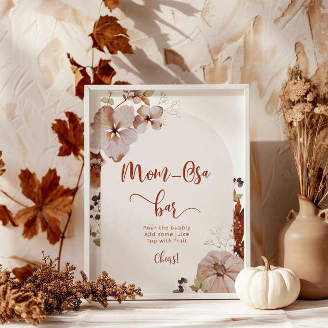 Póster Boho otoño calabaza mamá-osa bar poster (Subido por el creador)
