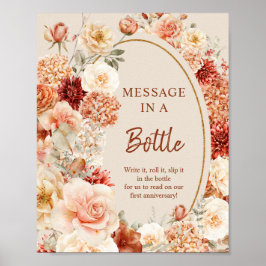 Póster Boho otoño spices en el jardín naranja óxido beige