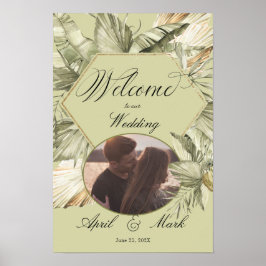 Póster Boho Palm Greenery Boda Poster de bienvenida
