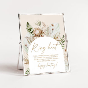 Póster Boho pampas anillo de césped caza juego de ducha d