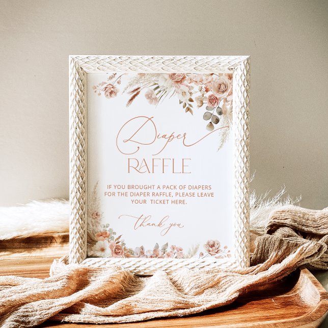 Póster Boho Pampas Grass Baby Shower Diaper Raffle (Subido por el creador)