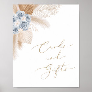 Póster Boho Pampas Grass Boy Baby Shower Cards y Regalos